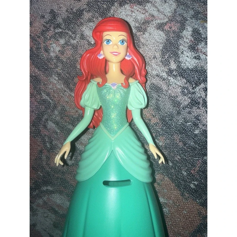 DISNEY THE LITTLE MERMAID PRINCESS ARIEL COIN MONEY PIGGY BANK VINYL PLASTIC